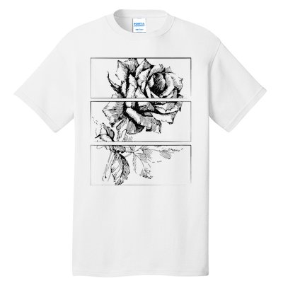 Black Roses Aesthetic Clothing Soft Grunge Clothes Goth Punk Tall T-Shirt