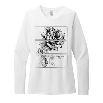 Black Roses Aesthetic Clothing Soft Grunge Clothes Goth Punk Womens CVC Long Sleeve Shirt