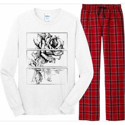 Black Roses Aesthetic Clothing Soft Grunge Clothes Goth Punk Long Sleeve Pajama Set