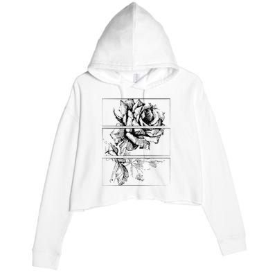 Black Roses Aesthetic Clothing Soft Grunge Clothes Goth Punk Crop Fleece Hoodie