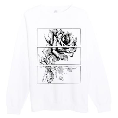 Black Roses Aesthetic Clothing Soft Grunge Clothes Goth Punk Premium Crewneck Sweatshirt