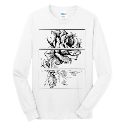 Black Roses Aesthetic Clothing Soft Grunge Clothes Goth Punk Tall Long Sleeve T-Shirt