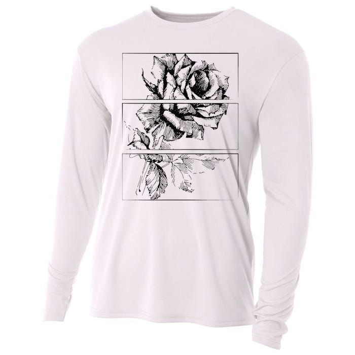 Black Roses Aesthetic Clothing Soft Grunge Clothes Goth Punk Cooling Performance Long Sleeve Crew