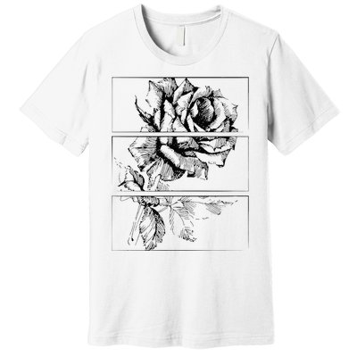 Black Roses Aesthetic Clothing Soft Grunge Clothes Goth Punk Premium T-Shirt