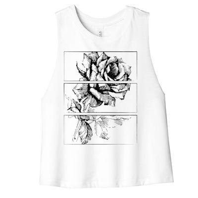 Black Roses Aesthetic Clothing Soft Grunge Clothes Goth Punk Women's Racerback Cropped Tank