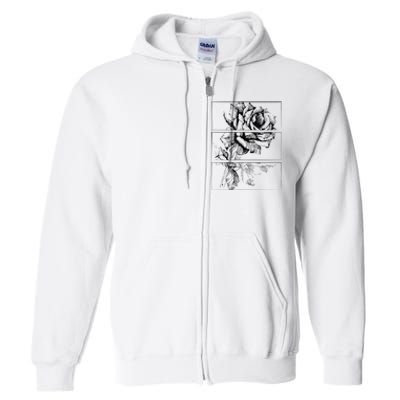 Black Roses Aesthetic Clothing Soft Grunge Clothes Goth Punk Full Zip Hoodie