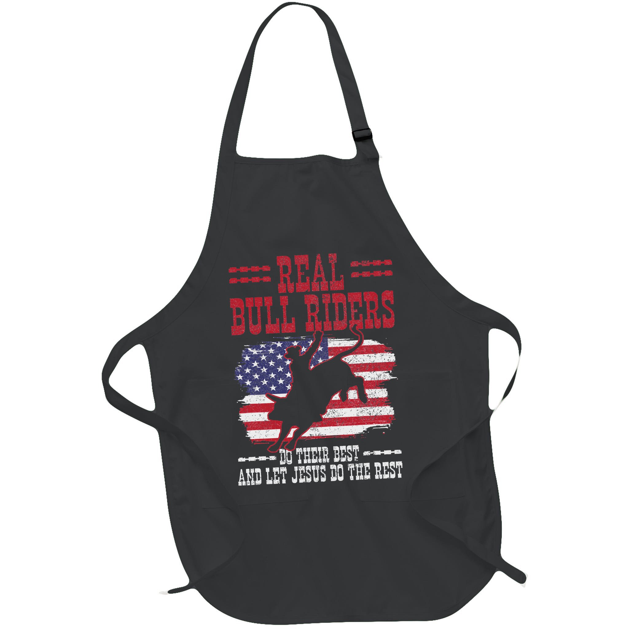 Bull Riding American Flag Rodeo Patriotic Christian Rider Apron