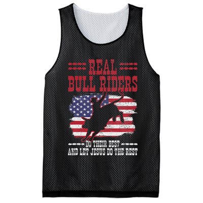 Bull Riding American Flag Rodeo Patriotic Christian Rider Mesh Reversible Basketball Jersey Tank