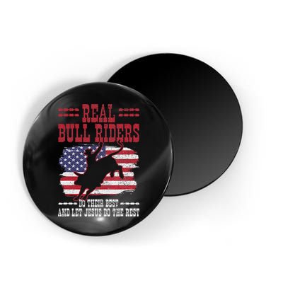 Bull Riding American Flag Rodeo Patriotic Christian Rider Magnet
