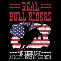 Bull Riding American Flag Rodeo Patriotic Christian Rider Women's V-Neck T-Shirt