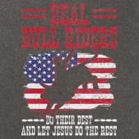 Bull Riding American Flag Rodeo Patriotic Christian Rider Cotton Canvas Backpack