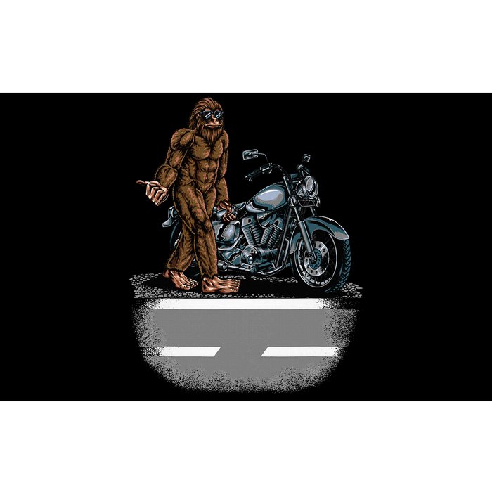 Bigfoot Riding A Motorcycle Bike Trying To Hitch A Ride Home Bumper Sticker