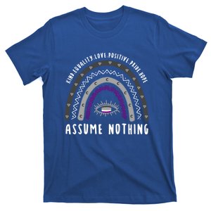 Boho Rainbow Assume Nothing Ace Pride Gift T-Shirt