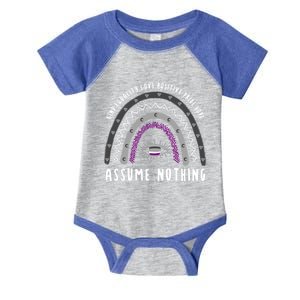 Boho Rainbow Assume Nothing Ace Pride Gift Infant Baby Jersey Bodysuit