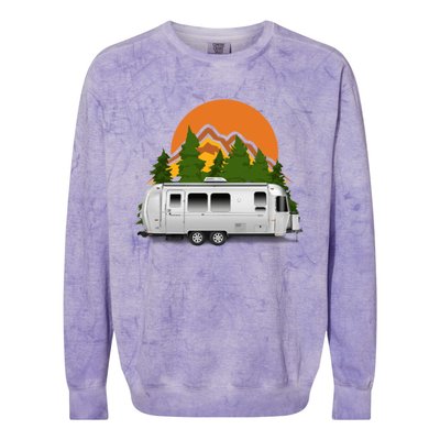 Beautiful Retro Airstream Camping Trailer Tee Dults Gift Colorblast Crewneck Sweatshirt