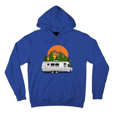 Beautiful Retro Airstream Camping Trailer Tee Dults Gift Tall Hoodie