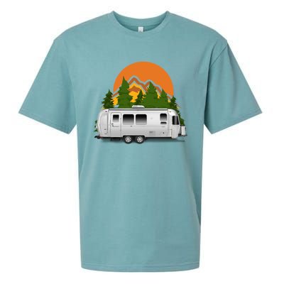 Beautiful Retro Airstream Camping Trailer Tee Dults Gift Sueded Cloud Jersey T-Shirt