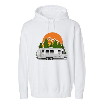 Beautiful Retro Airstream Camping Trailer Tee Dults Gift Garment-Dyed Fleece Hoodie