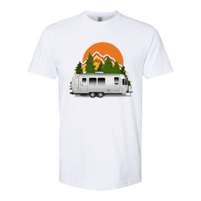 Beautiful Retro Airstream Camping Trailer Tee Dults Gift Softstyle® CVC T-Shirt