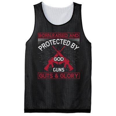 Born Raised And Protected By God Guns Guts And Glory Mesh Reversible Basketball Jersey Tank