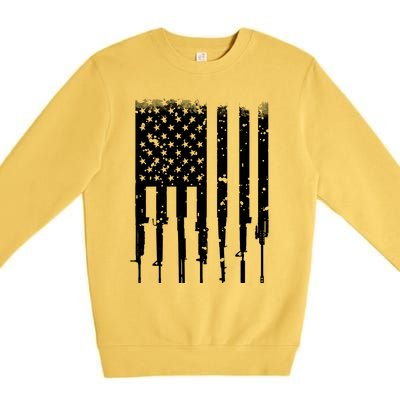 Bullet Riddled American Rifle Flag Premium Crewneck Sweatshirt