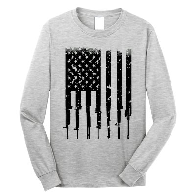 Bullet Riddled American Rifle Flag Long Sleeve Shirt