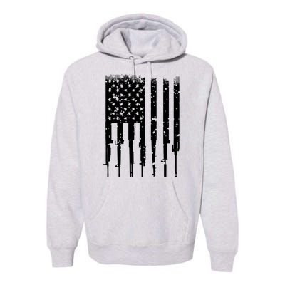 Bullet Riddled American Rifle Flag Premium Hoodie