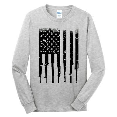 Bullet Riddled American Rifle Flag Tall Long Sleeve T-Shirt