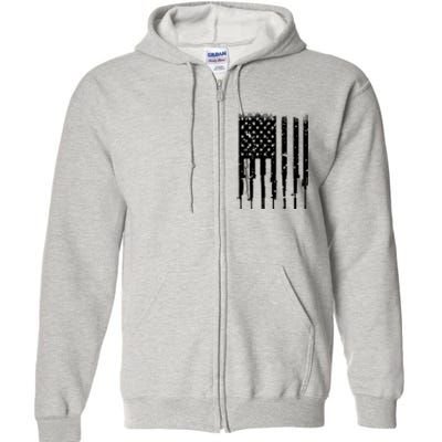 Bullet Riddled American Rifle Flag Full Zip Hoodie