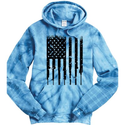 Bullet Riddled American Rifle Flag Tie Dye Hoodie