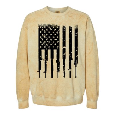 Bullet Riddled American Rifle Flag Colorblast Crewneck Sweatshirt