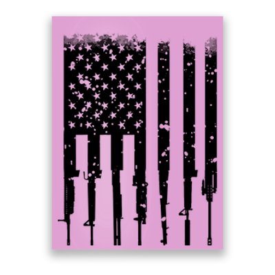 Bullet Riddled American Rifle Flag Poster