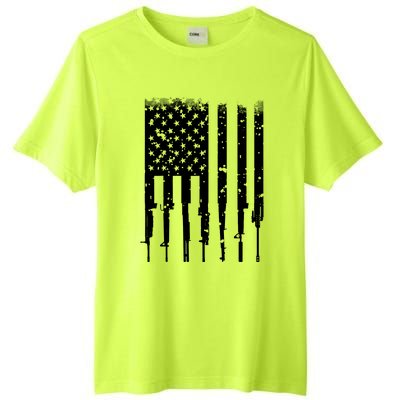 Bullet Riddled American Rifle Flag Tall Fusion ChromaSoft Performance T-Shirt