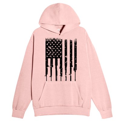 Bullet Riddled American Rifle Flag Urban Pullover Hoodie