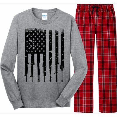 Bullet Riddled American Rifle Flag Long Sleeve Pajama Set