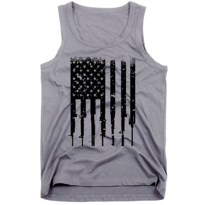 Bullet Riddled American Rifle Flag Tank Top