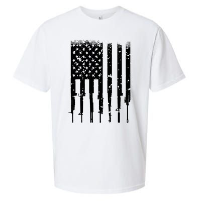 Bullet Riddled American Rifle Flag Sueded Cloud Jersey T-Shirt