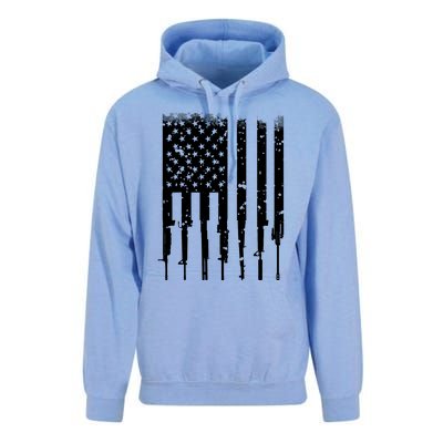 Bullet Riddled American Rifle Flag Unisex Surf Hoodie