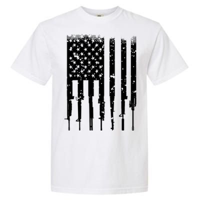 Bullet Riddled American Rifle Flag Garment-Dyed Heavyweight T-Shirt