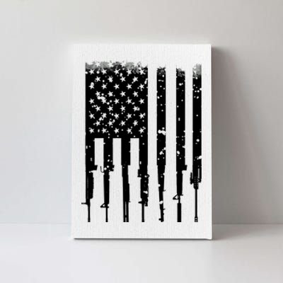 Bullet Riddled American Rifle Flag Canvas