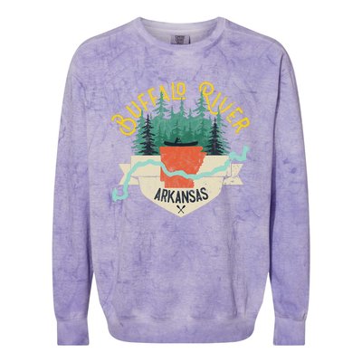 Buffalo River Arkansas National Park River Floating Kayak Colorblast Crewneck Sweatshirt