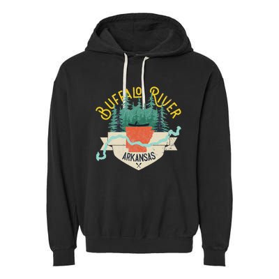 Buffalo River Arkansas National Park River Floating Kayak Garment-Dyed Fleece Hoodie