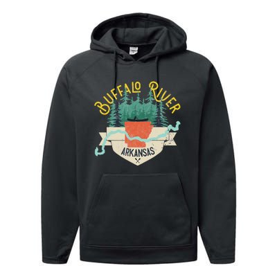 Buffalo River Arkansas National Park River Floating Kayak Performance Fleece Hoodie