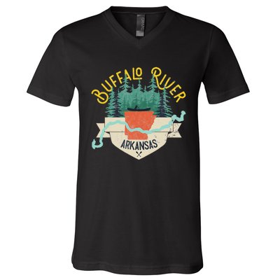 Buffalo River Arkansas National Park River Floating Kayak V-Neck T-Shirt