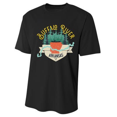 Buffalo River Arkansas National Park River Floating Kayak Performance Sprint T-Shirt