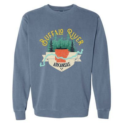 Buffalo River Arkansas National Park River Floating Kayak Garment-Dyed Sweatshirt