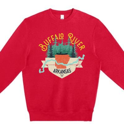 Buffalo River Arkansas National Park River Floating Kayak Premium Crewneck Sweatshirt