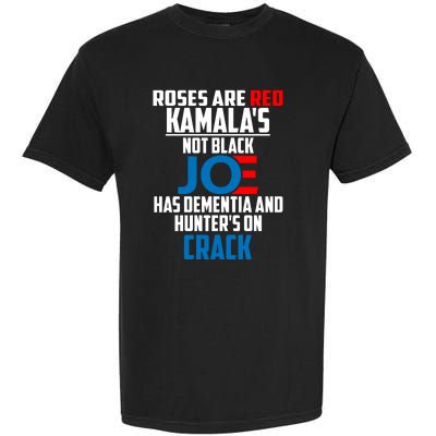 Biden Roses Are Red Kamala Not Black Joe Garment-Dyed Heavyweight T-Shirt