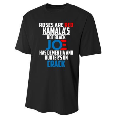 Biden Roses Are Red Kamala Not Black Joe Performance Sprint T-Shirt