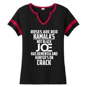 Biden Roses Are Red Kamala Not Black Joe Ladies Halftime Notch Neck Tee